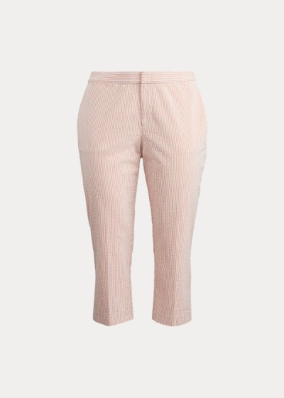 Calças Ralph Lauren Seersucker Straight Mulher 90135-WBVK